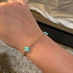 Enewton signature cross gold pattern 2mm bead bracelet